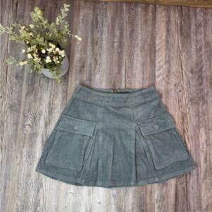 Wild Fable Womens Blue Corduroy Mini Cargo Skirt Pockets Pleated Size XXS
